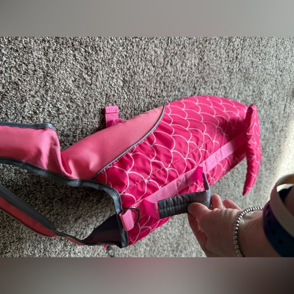 Dog Pet floatation device mermaid Size Medium Pink life jacket